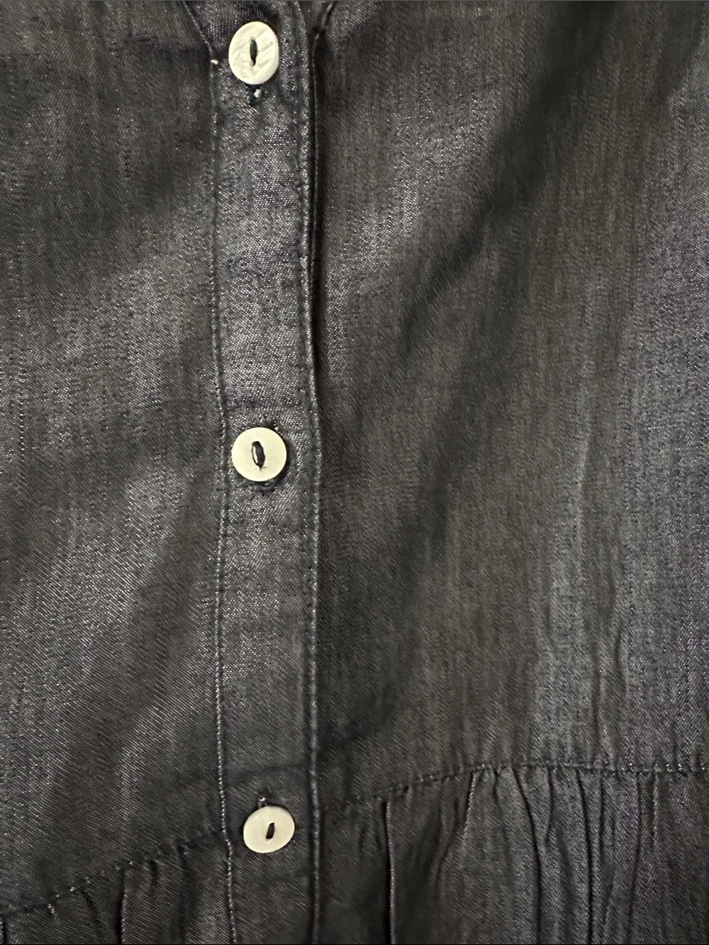Elan Shimmery Charcoal Button-Up Shift Dress - Picture 4 of 5